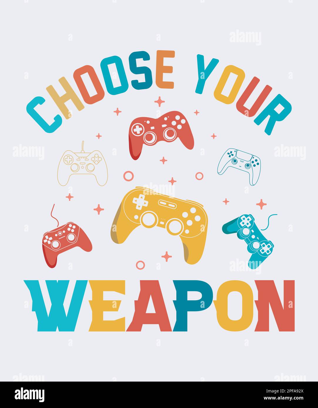 Choisissez votre t-shirt arme de jeu Illustration de Vecteur