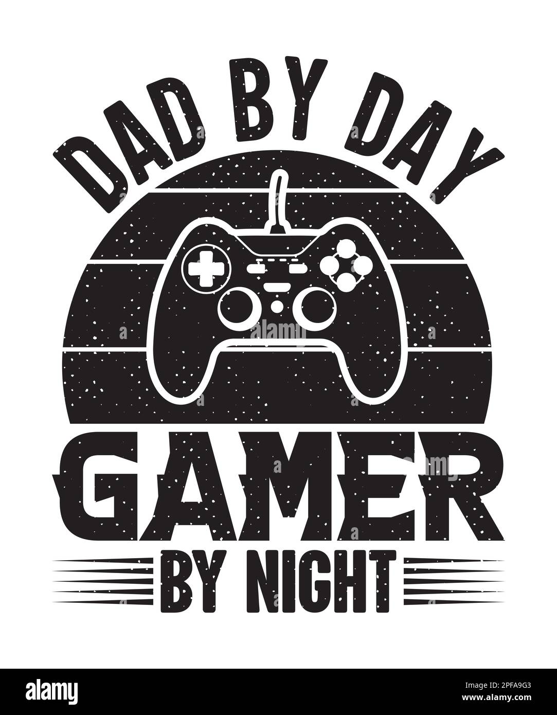 Papa par jour joueur par nuit vintage t-shirt de jeu pour les amateurs de jeu Illustration de Vecteur