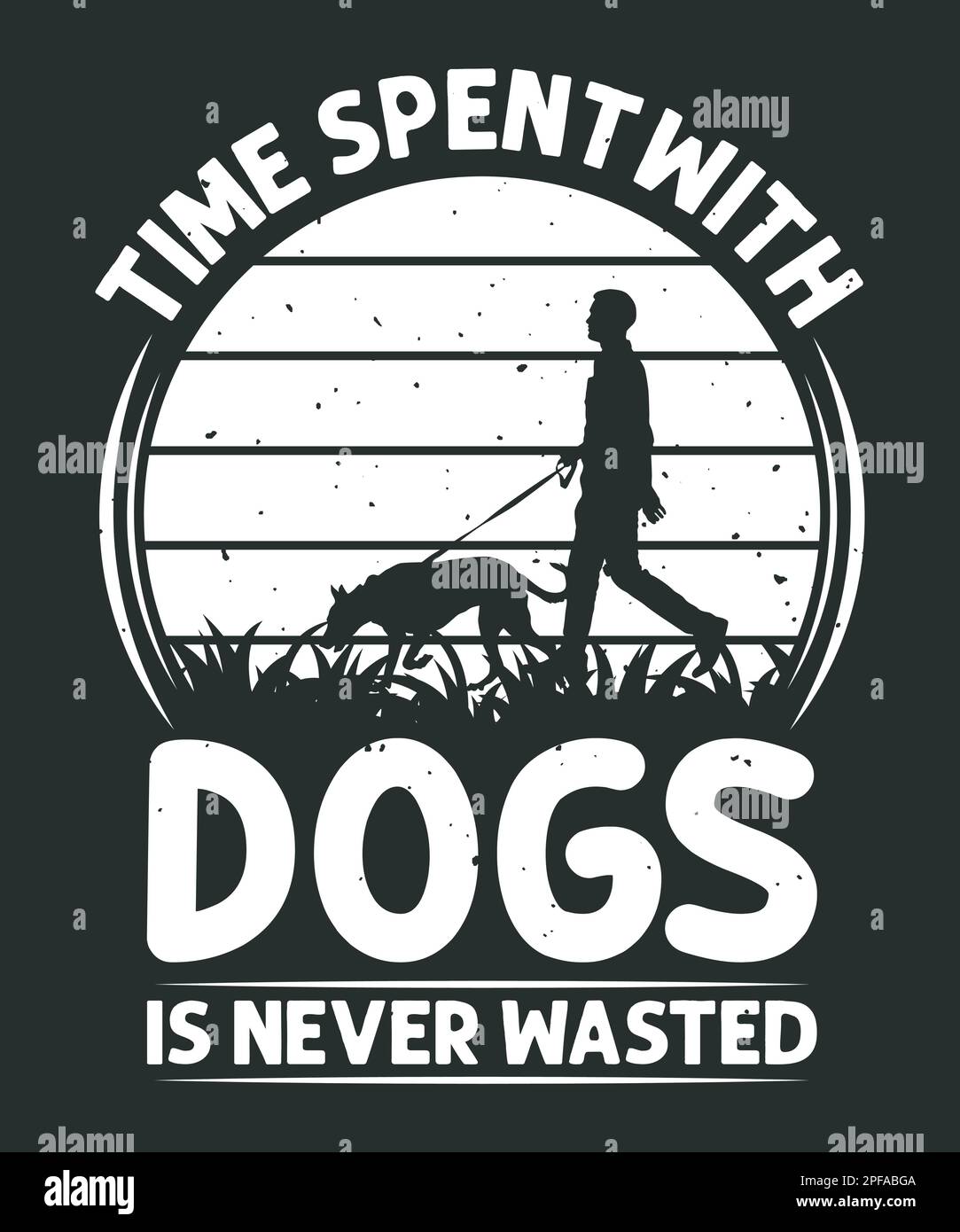 Le temps passé avec les chiens n'est jamais perdu le motif vintage de t-shirt de chien Illustration de Vecteur