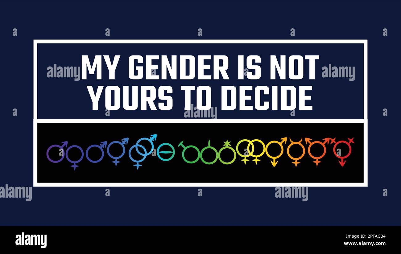 Slogan identité de genre et inégalité de genre. Design du slogan « Pride Month Gender Egalité ». La diversité et l'inclusivité Quote Art Illustration de Vecteur