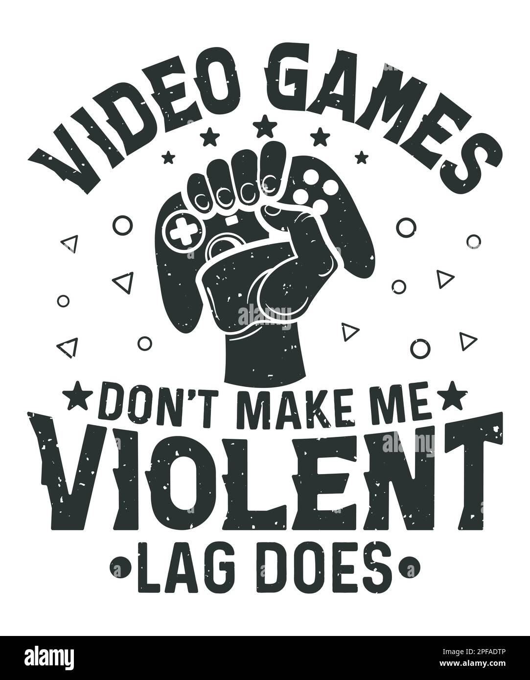 Les jeux vidéo ne me font pas de décalage violent ne jeu de la conception de t-shirt Illustration de Vecteur