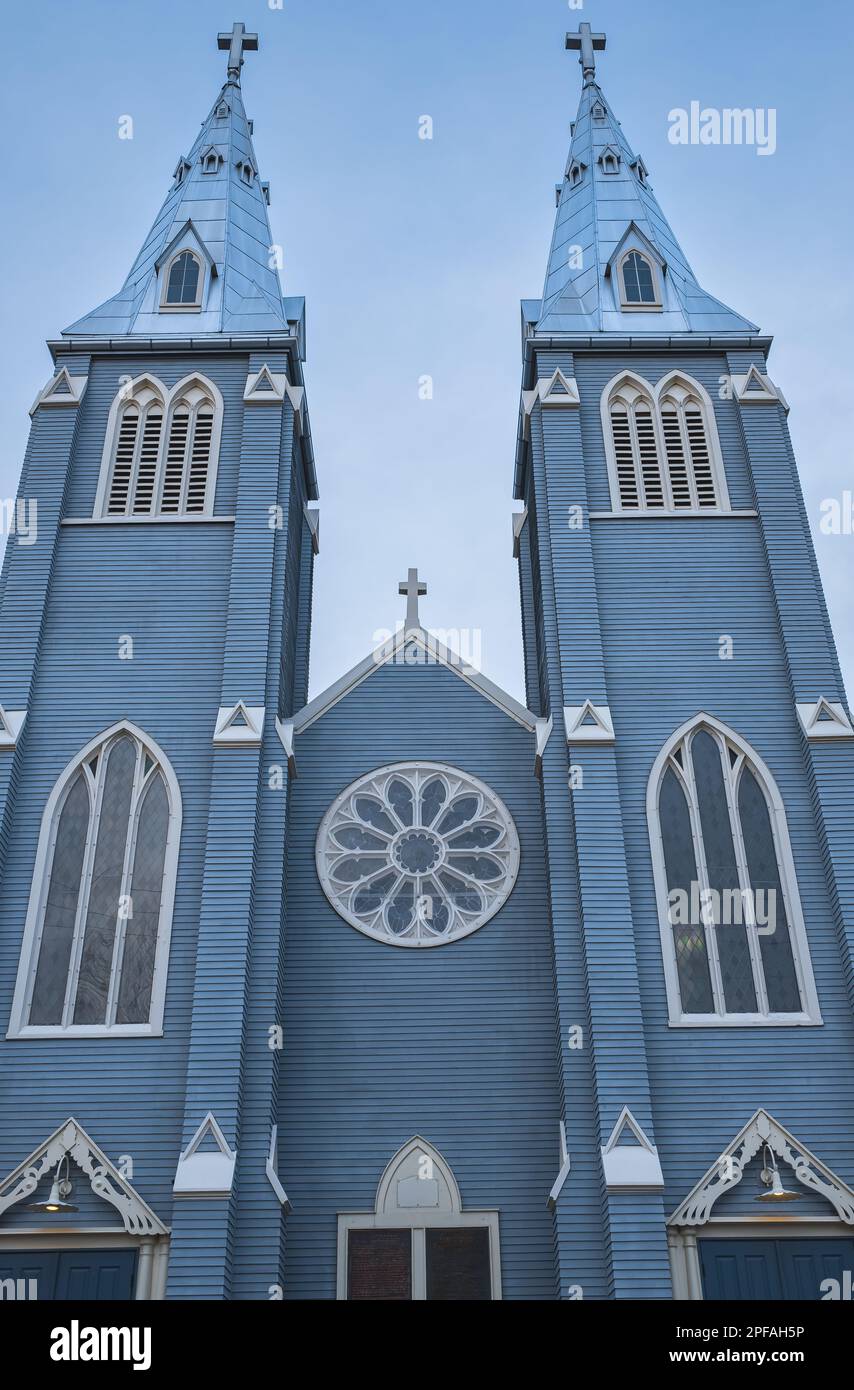 Ancienne église en bois. St. Paul's Indian Church, Roman Catholic Church est une église en bois, de style gothique de renaissance avec une flèche. North Vancouver, Canada. Non Banque D'Images