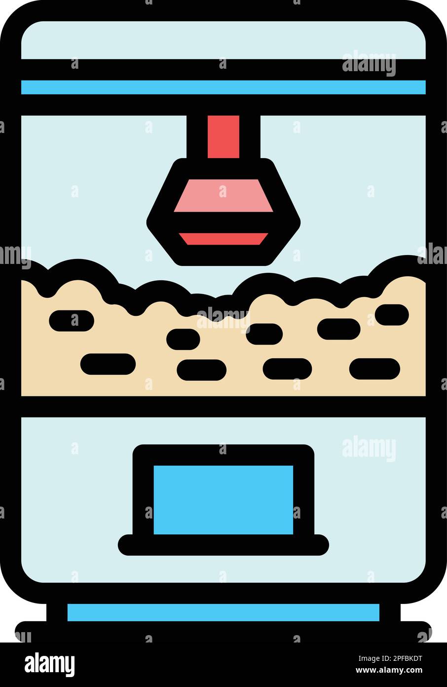 Icône de machine à pop-corn. Outline pop-corn machine vector Icon for web design isolé sur fond blanc couleur plate Illustration de Vecteur