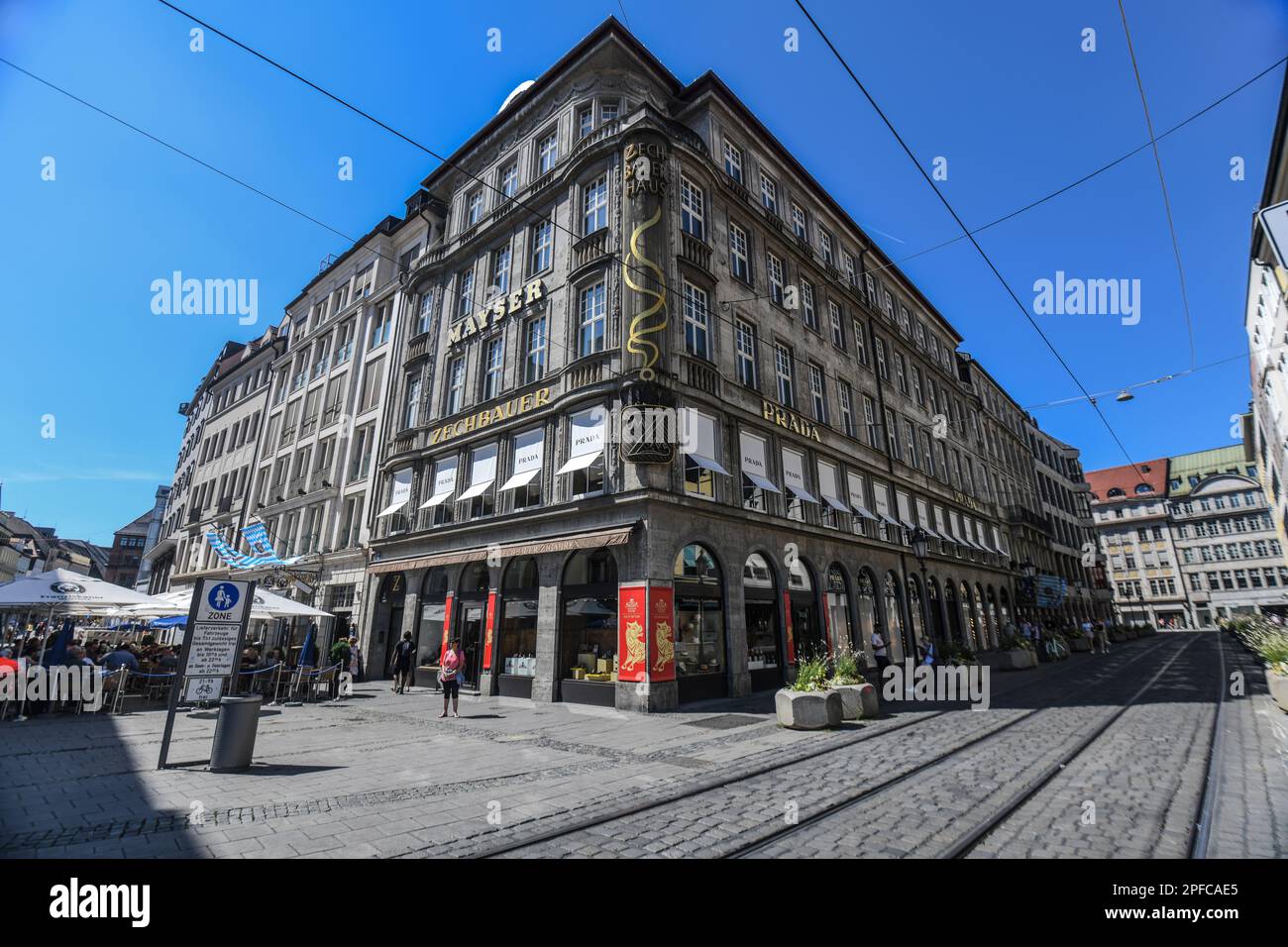 Munich: Zechbauer Haus. Allemagne Banque D'Images