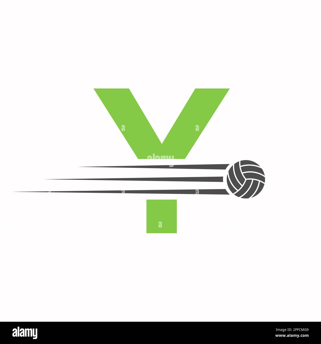 Lettre initiale y logo volleyball affiche design. Logotype de volley-ball Illustration de Vecteur