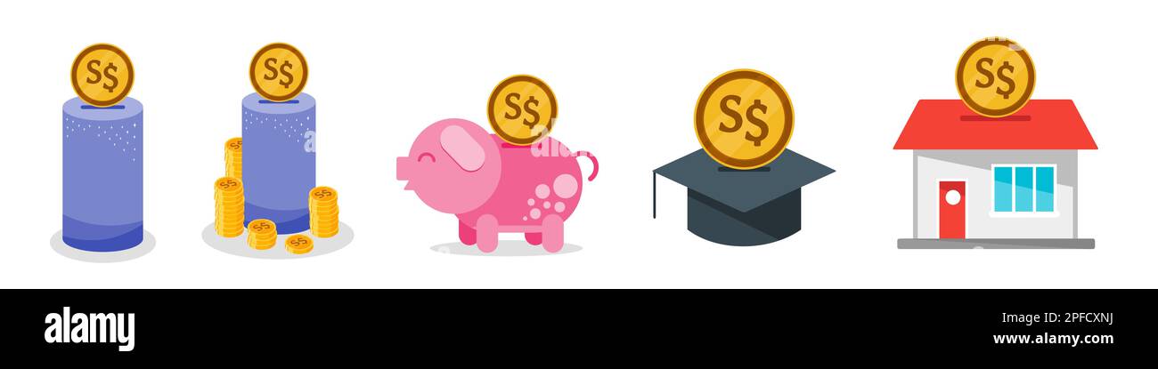 Économiser de l'argent en dollar de Singapour Illustration de Vecteur