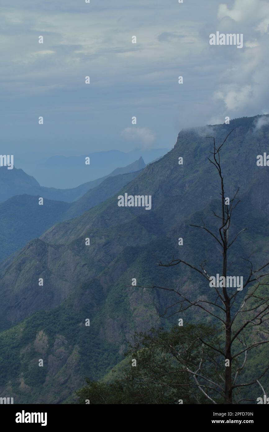 paysage de montagne pittoresque de plateau de décan, belles collines de palani de la station de colline de kodaikanal à tamilnadu, sud de l'inde Banque D'Images