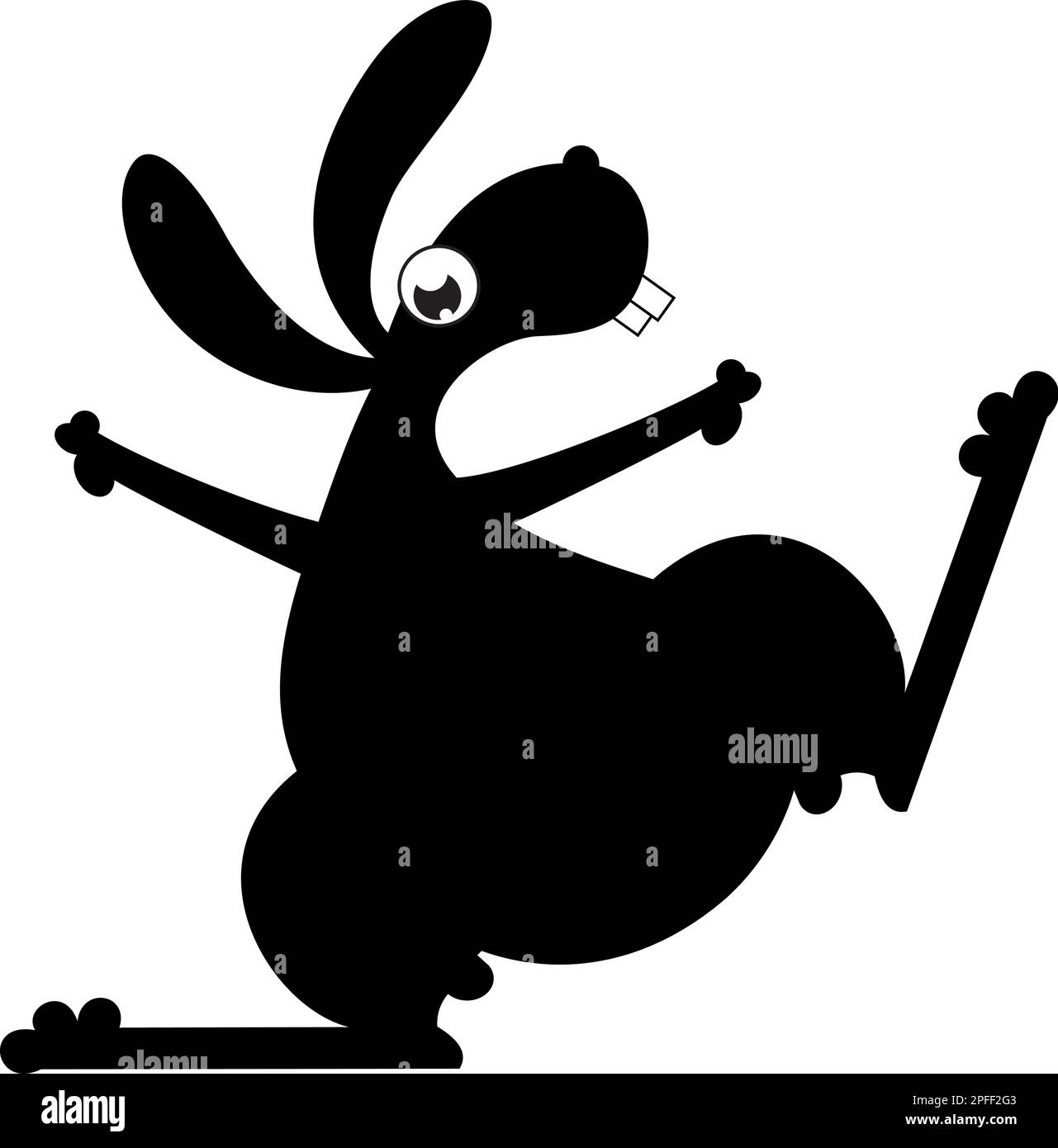 Silhouette originale de lapin ou de lièvre. Illustration d'un joli lapin ou d'un lièvre. Noir sur fond blanc Illustration de Vecteur