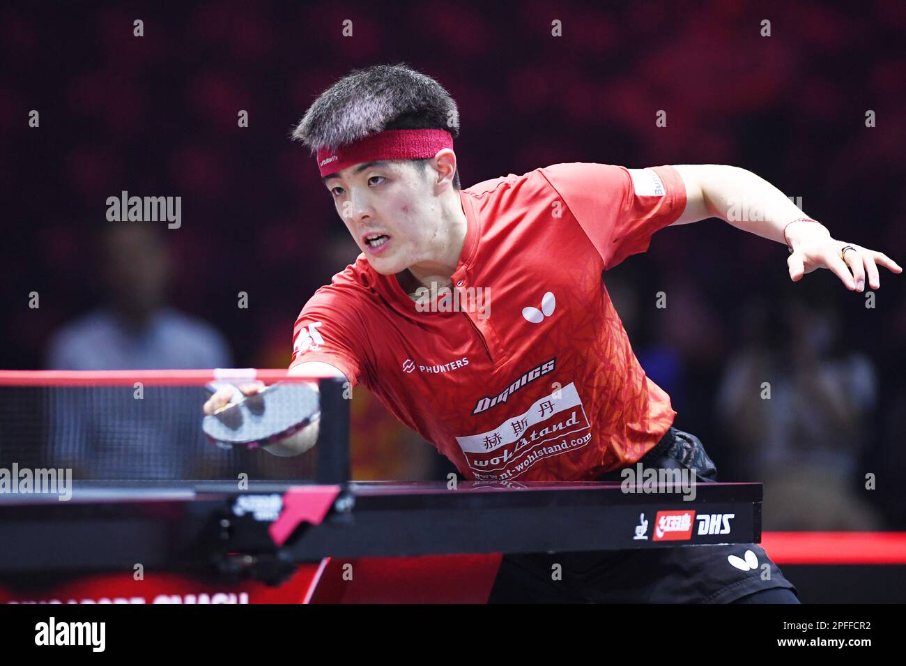 Singapour, Singapour. 17th mars 2023. Dang Qiu (GER) tennis de table : WTT Singapore Smash 2023 Homme singles Quarterfinal match à l'OCBC Arena à Singapour, Singapour . Credit: Itaru Chiba/AFLO/Alay Live News Banque D'Images