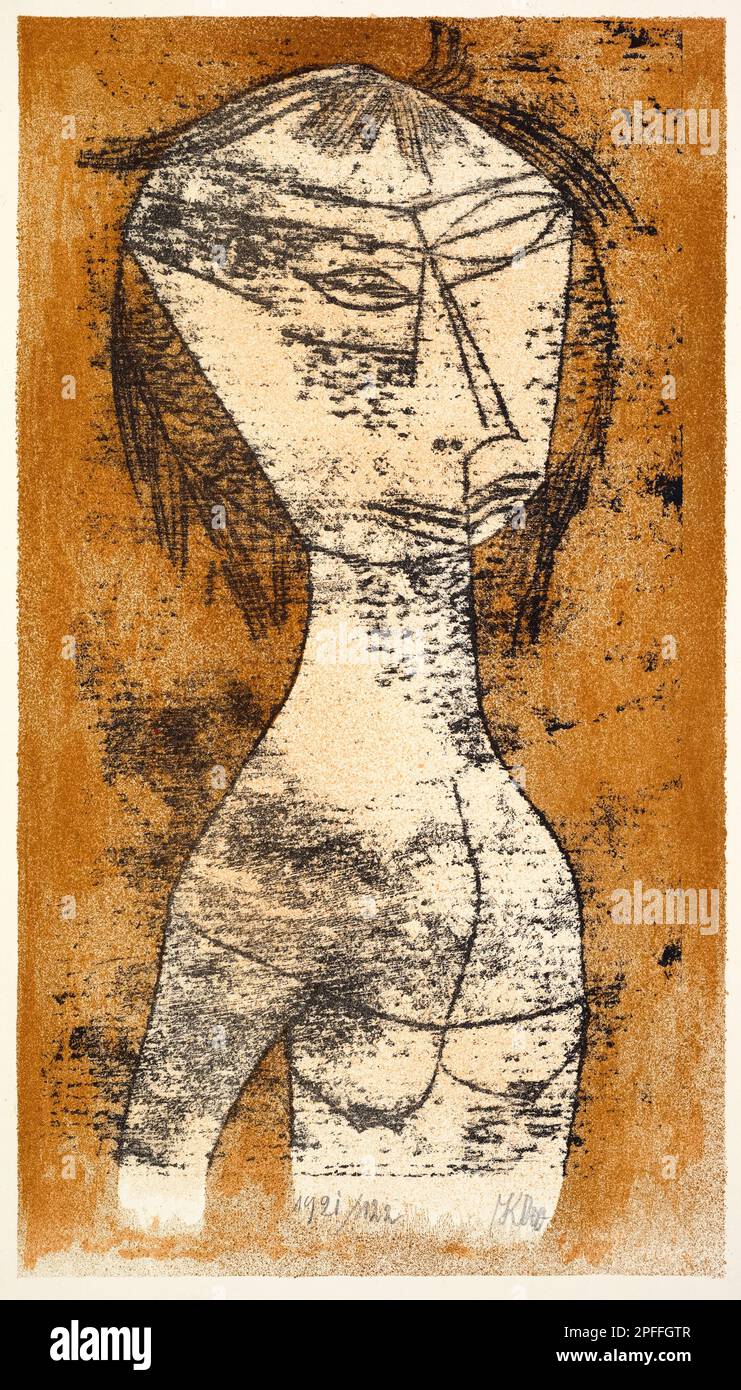 Paul Klee, le Saint de la lumière intérieure, dessin abstrait, imprimé lithographique, 1921 Banque D'Images