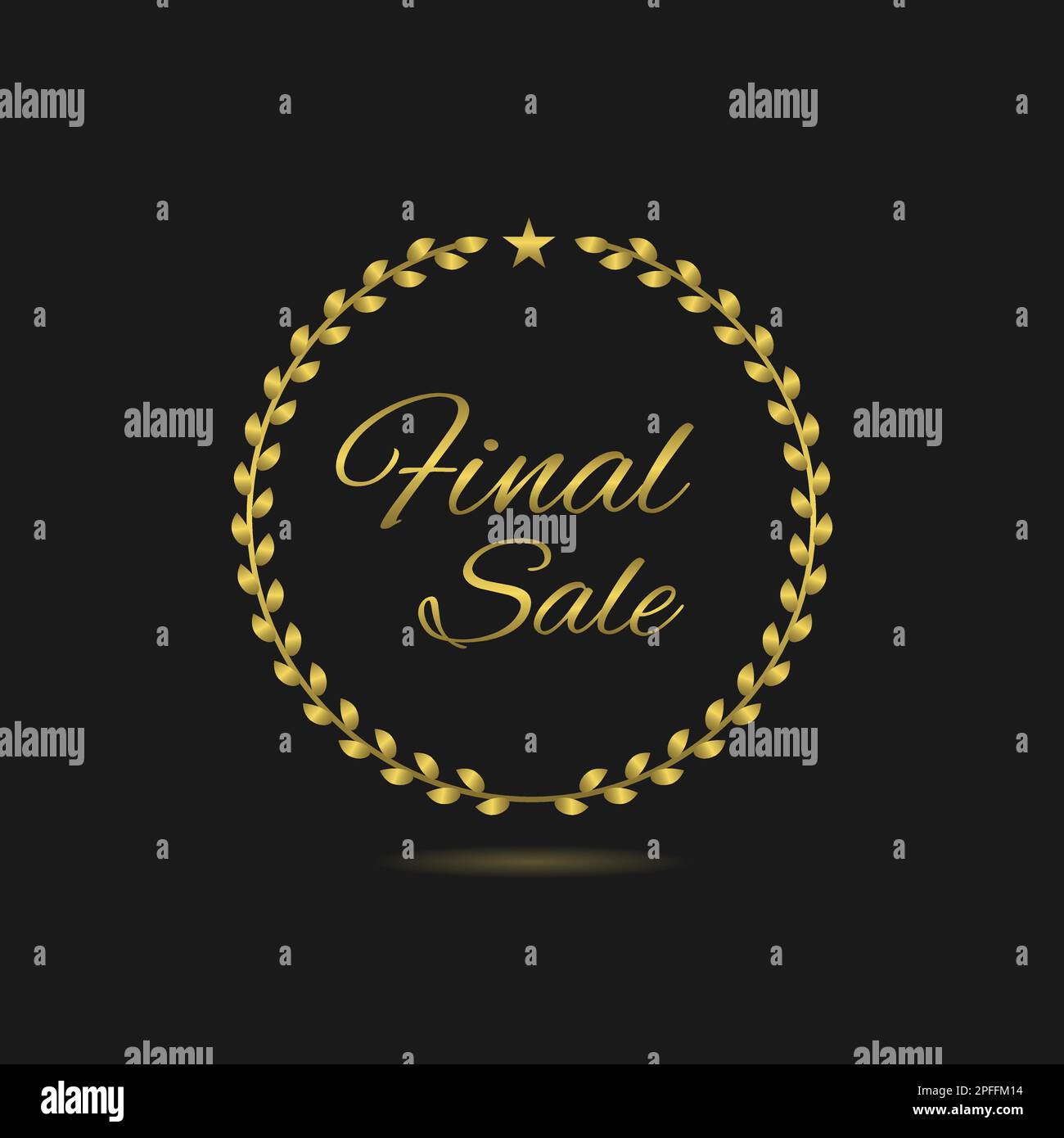 Solde ensemble d'étiquettes pour couronne de Laurier doré Illustration de Vecteur