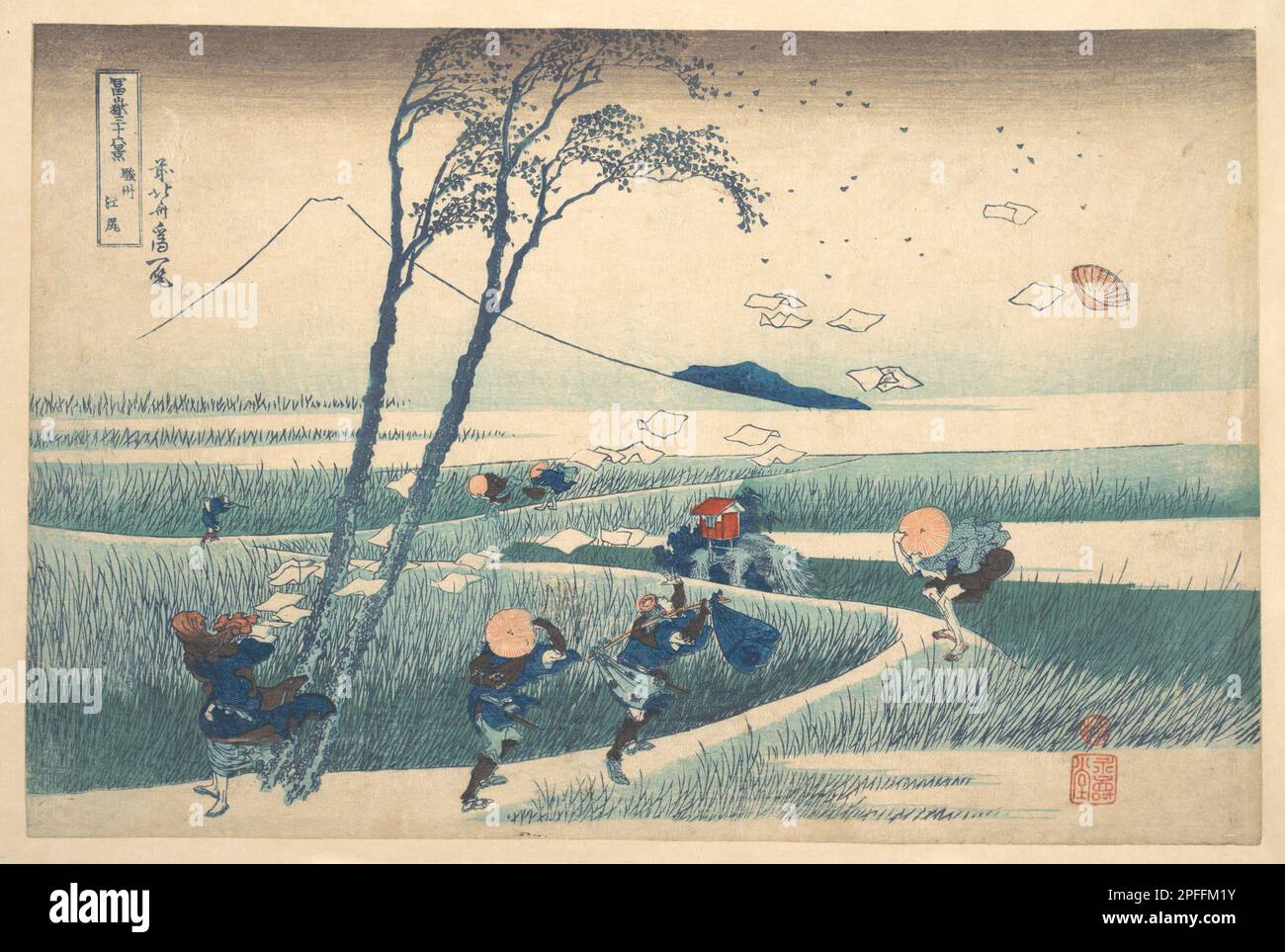Ejiri dans la province de Suruga (Sunshū Ejiri), de la série trente-six vues du Mont Fuji (Fugaku sanjūrokkei), artiste Katsushika Hokusai (1760-1849), Date ca. 1830–32 Banque D'Images
