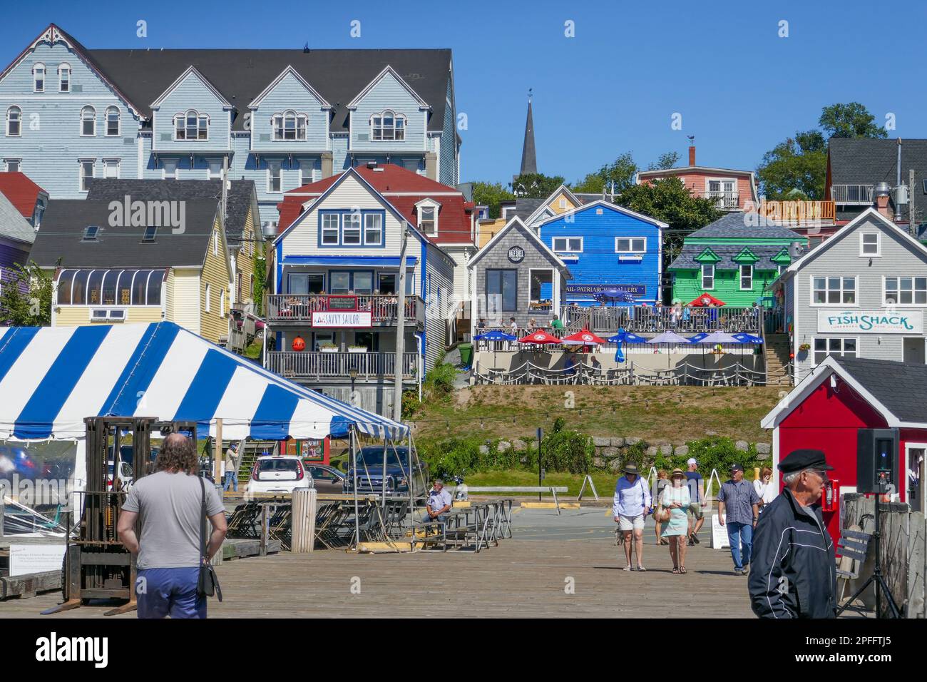 Nouvelle-Écosse, Canada - 9 septembre 2018 : situé au cœur de la ville historique de Lunenburg, le Fish Shack offre un menu simple de favoris en bord de mer, l'aigre Banque D'Images