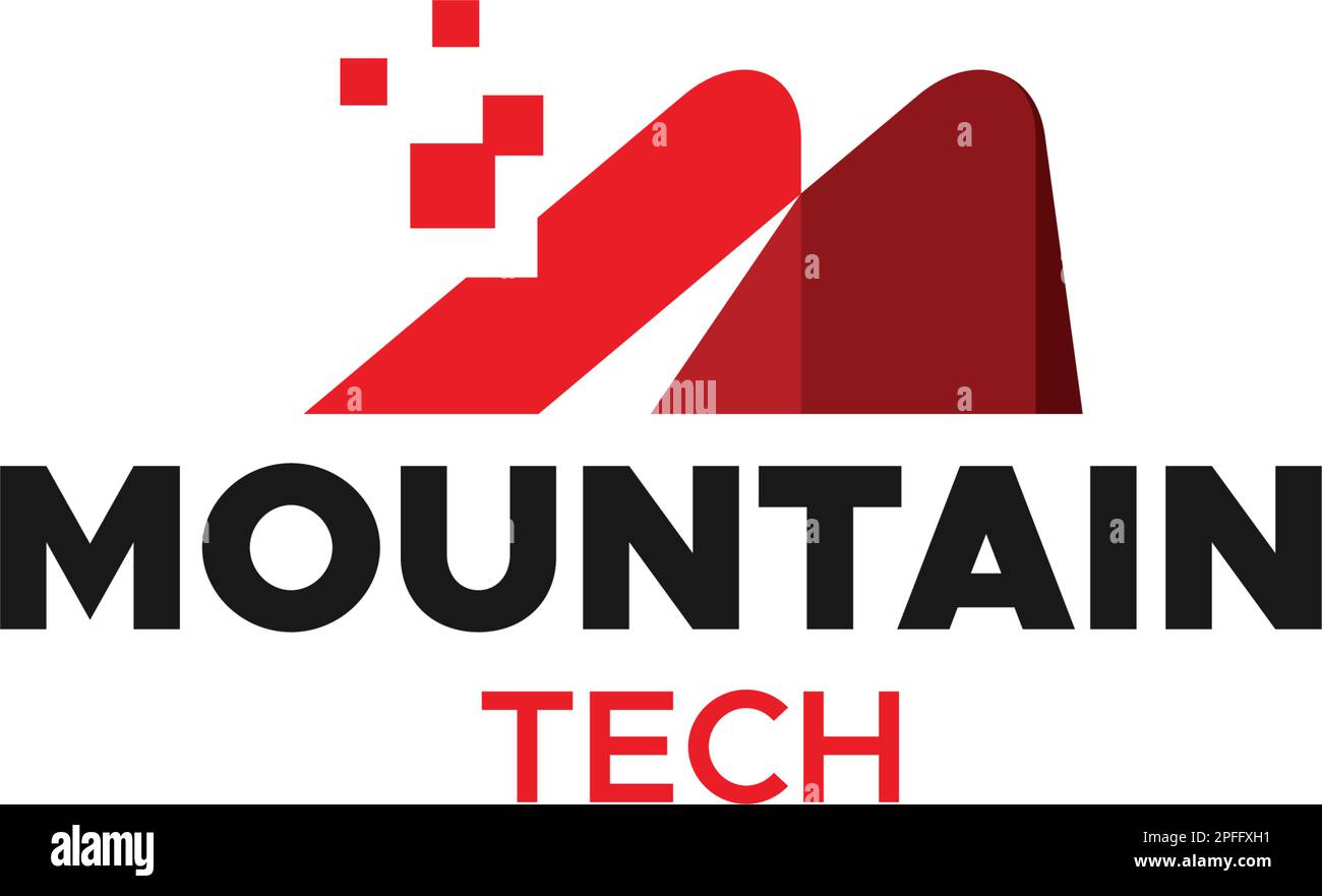 Design minimaliste du logo technologique Letter Mark MOUNTAIN Illustration de Vecteur