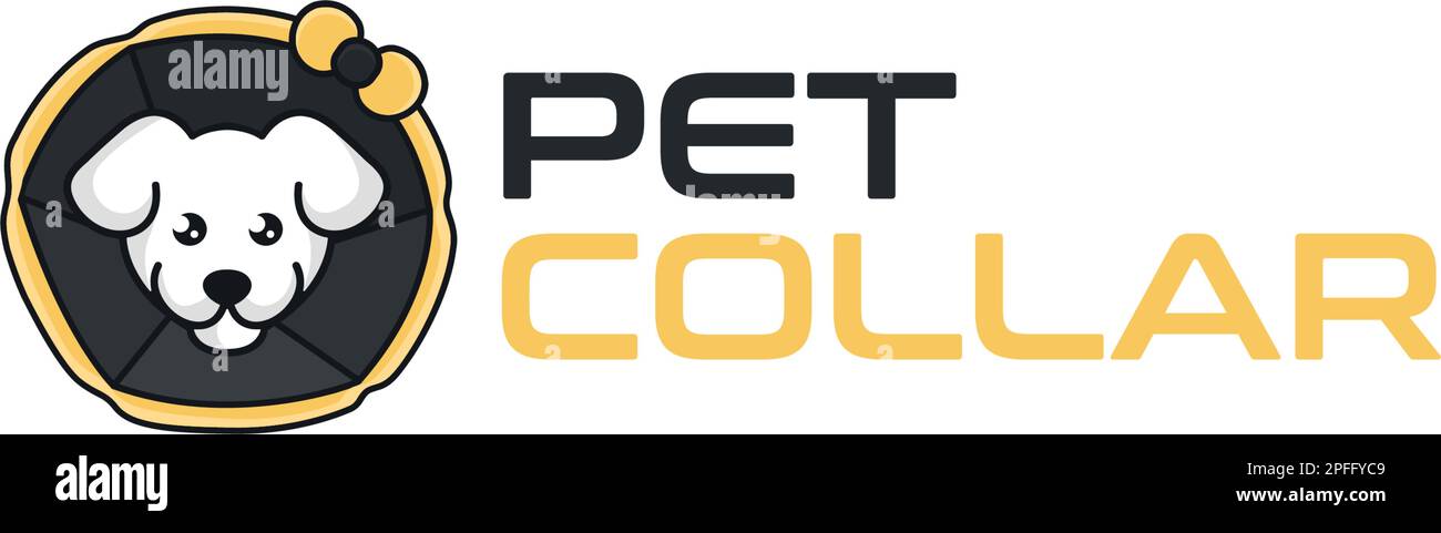 Motif chien animal AVEC COL en ruban moderne Illustration de Vecteur