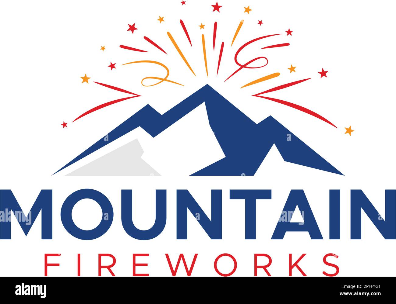 Design moderne et coloré AVEC logo MOUNTAIN FIREWORKS Illustration de Vecteur