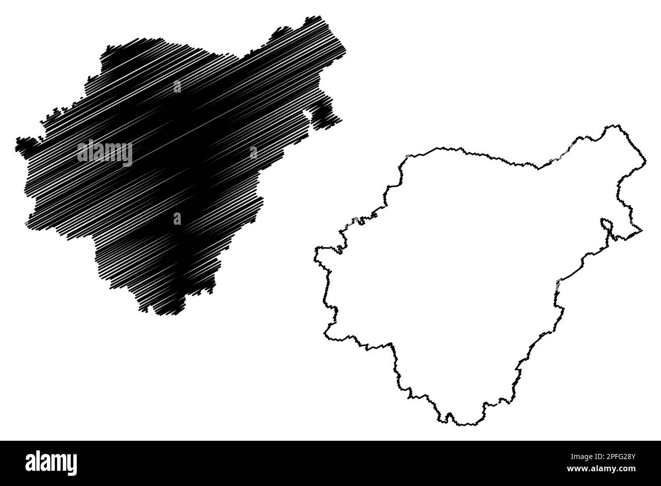 Mid Suffolk zone non métropolitaine (Royaume-Uni de Grande-Bretagne et d'Irlande du Nord, comté cérémonial Suffolk, Angleterre) vecteur de carte illustrati Illustration de Vecteur
