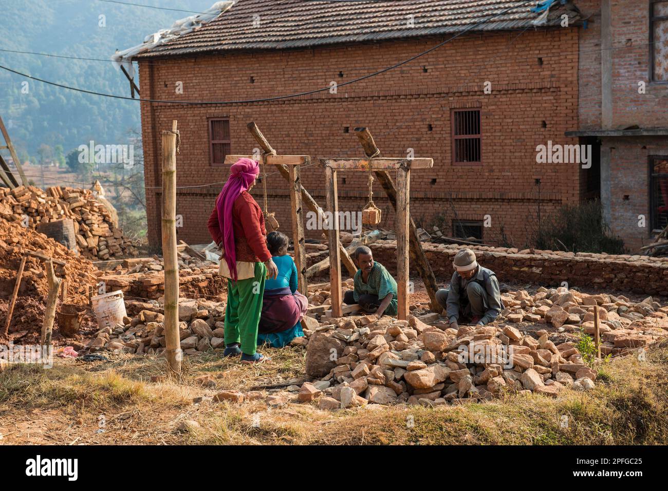 Le Népal, Sangha, vie quotidienne Banque D'Images
