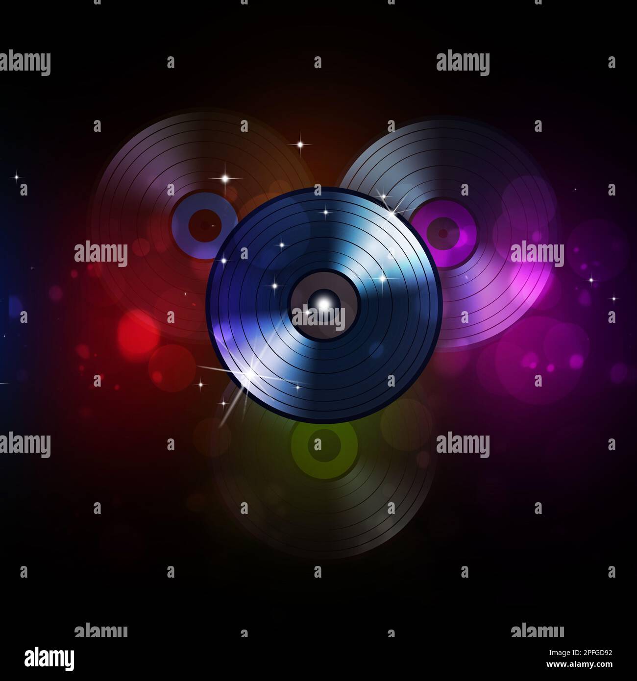 fond de soirée disco de musique multicolore avec lumières et couleurs Banque D'Images