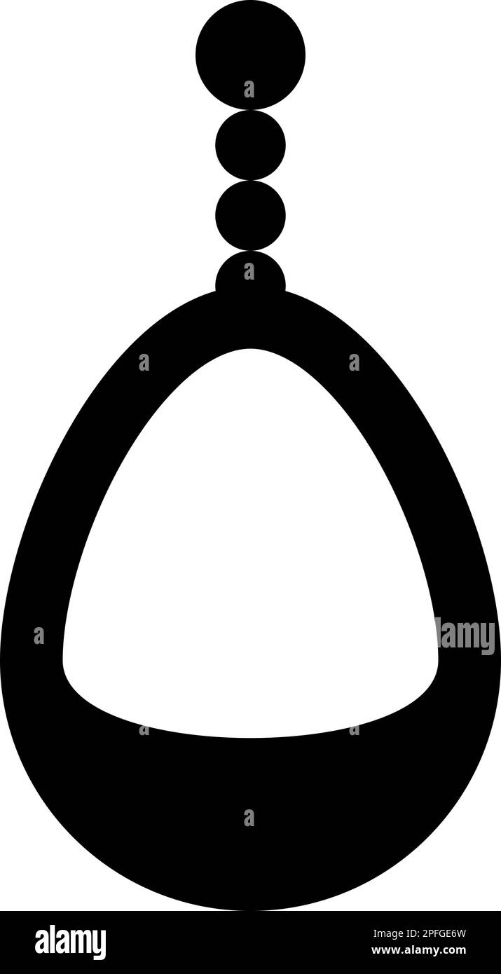 Oreille-anneau bijoux pendentif boucles d'oreilles bijou luxe bijou pierre précieuse bijoux ornement décoration icône noir couleur vecteur illustration image plat Illustration de Vecteur