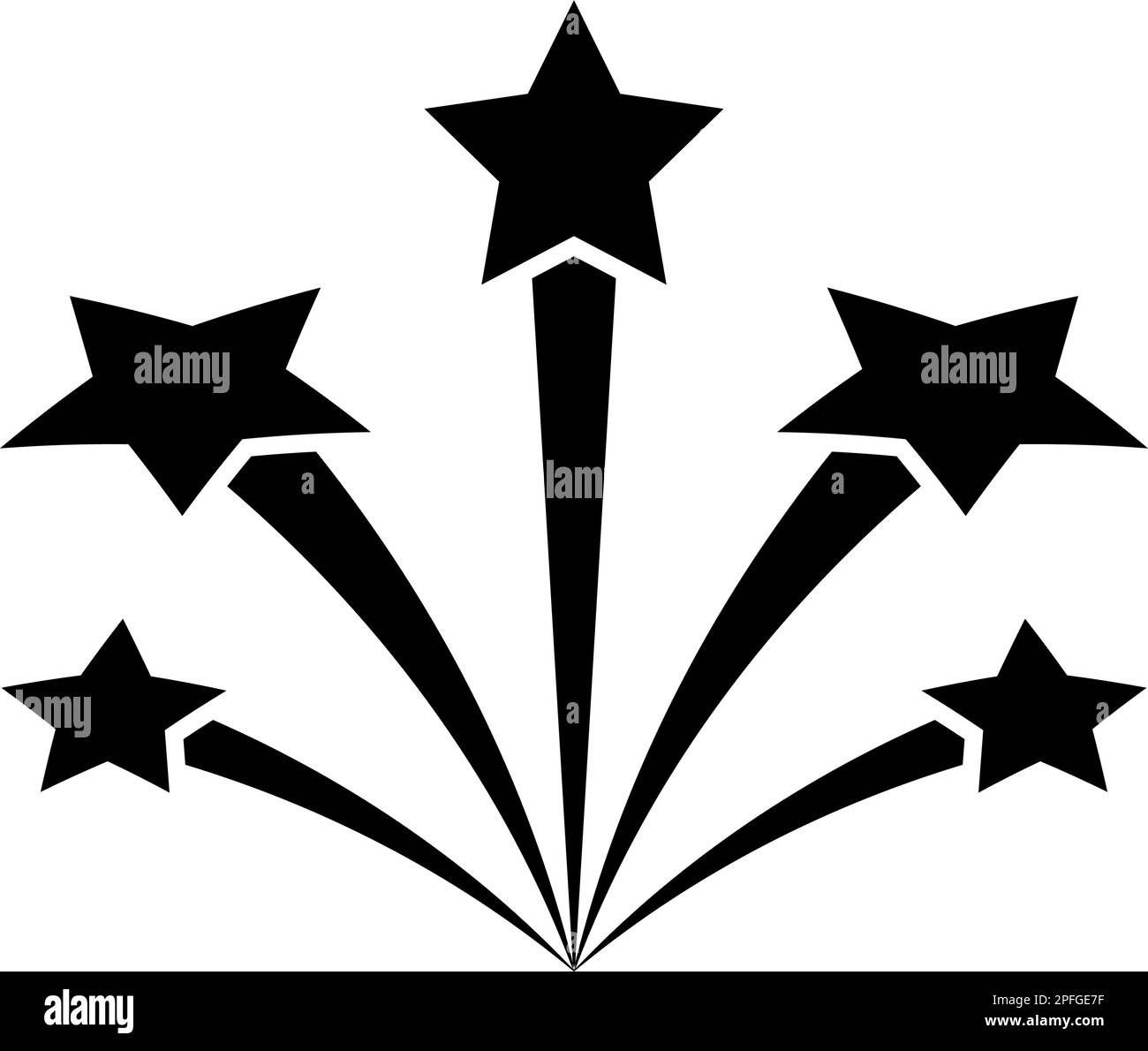 Saluez avec les étoiles feu Starry icône noir couleur vecteur illustration image plat style simple Illustration de Vecteur