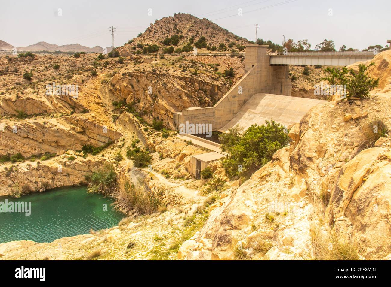 Le barrage Majestic El Haouareb à Kairouan, en Tunisie. Afrique du Nord Banque D'Images