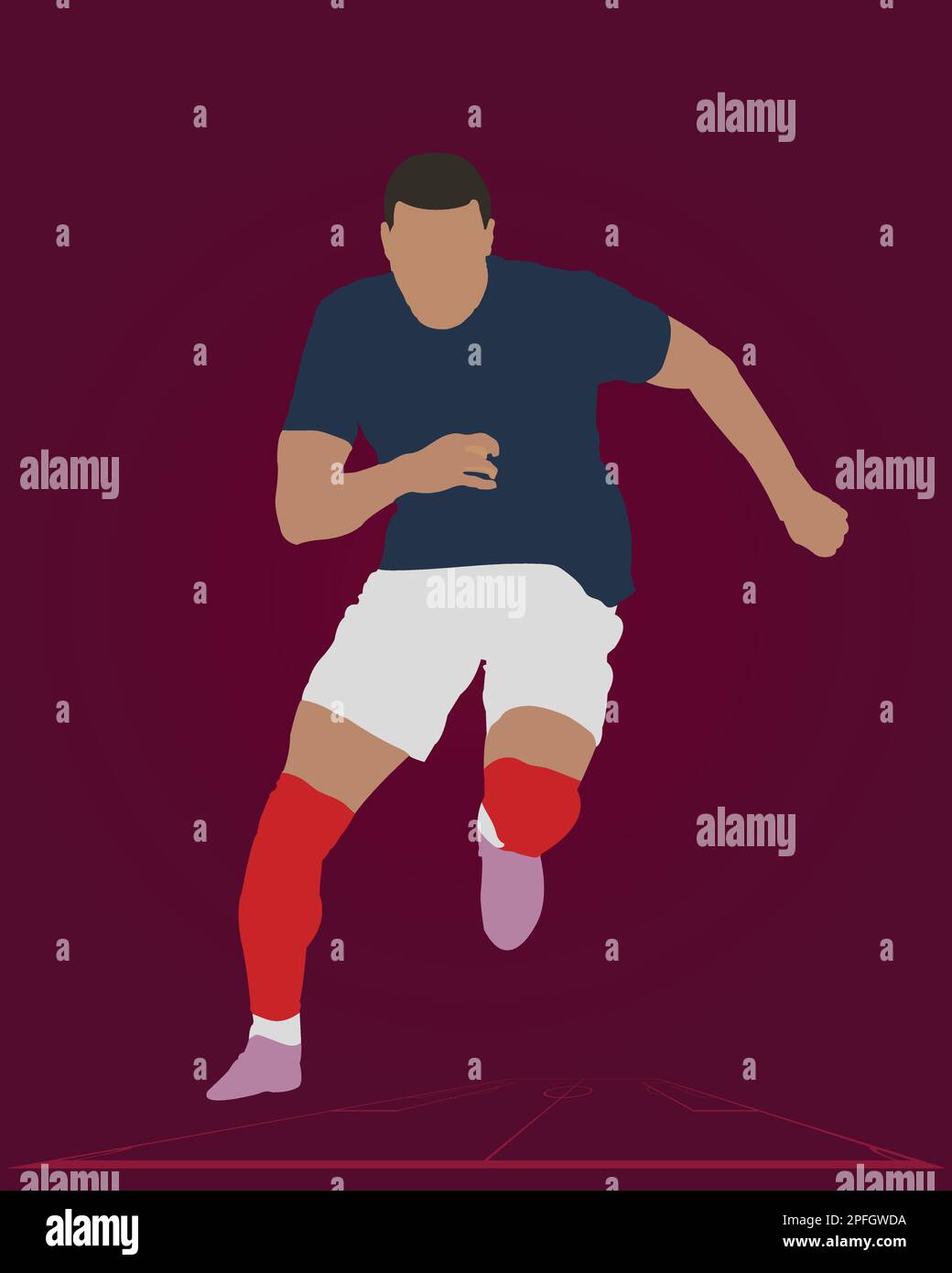 Kylian Mbappe France footballeur professionnel Vector Illustration joueur Français Illustration de Vecteur
