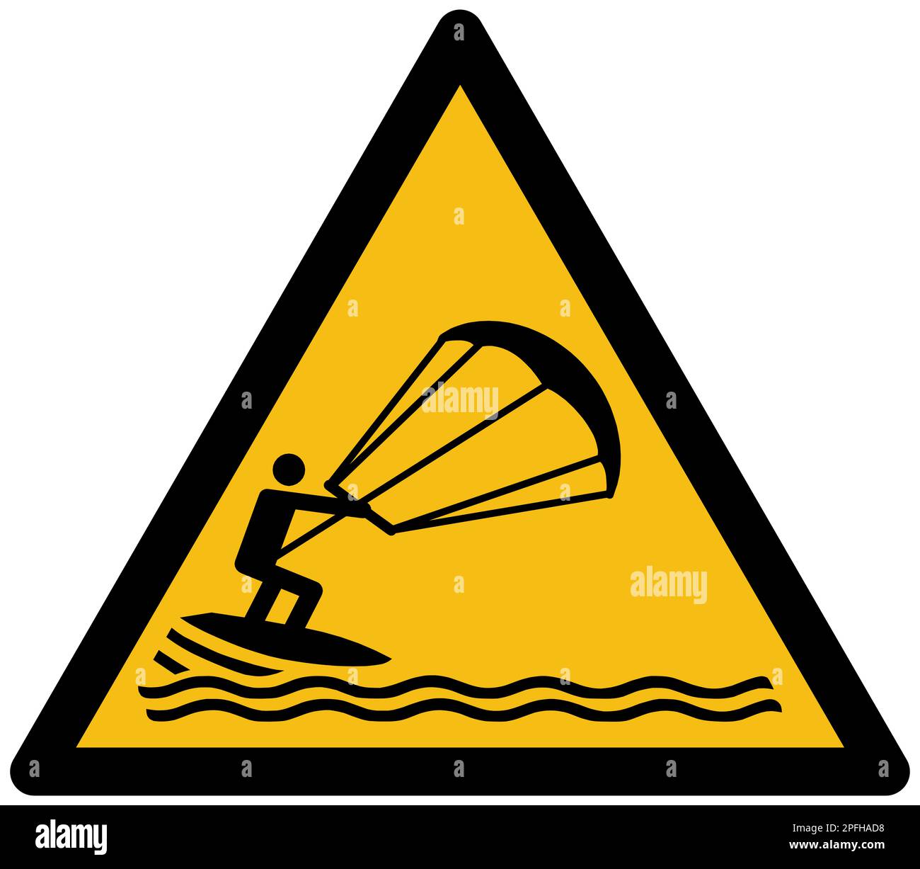 ISO 7010 Kite surf signe Banque D'Images