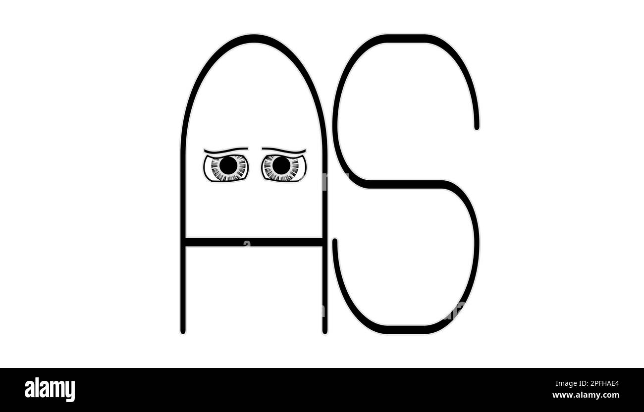 Signature COMME œil de dessin animé Banque D'Images