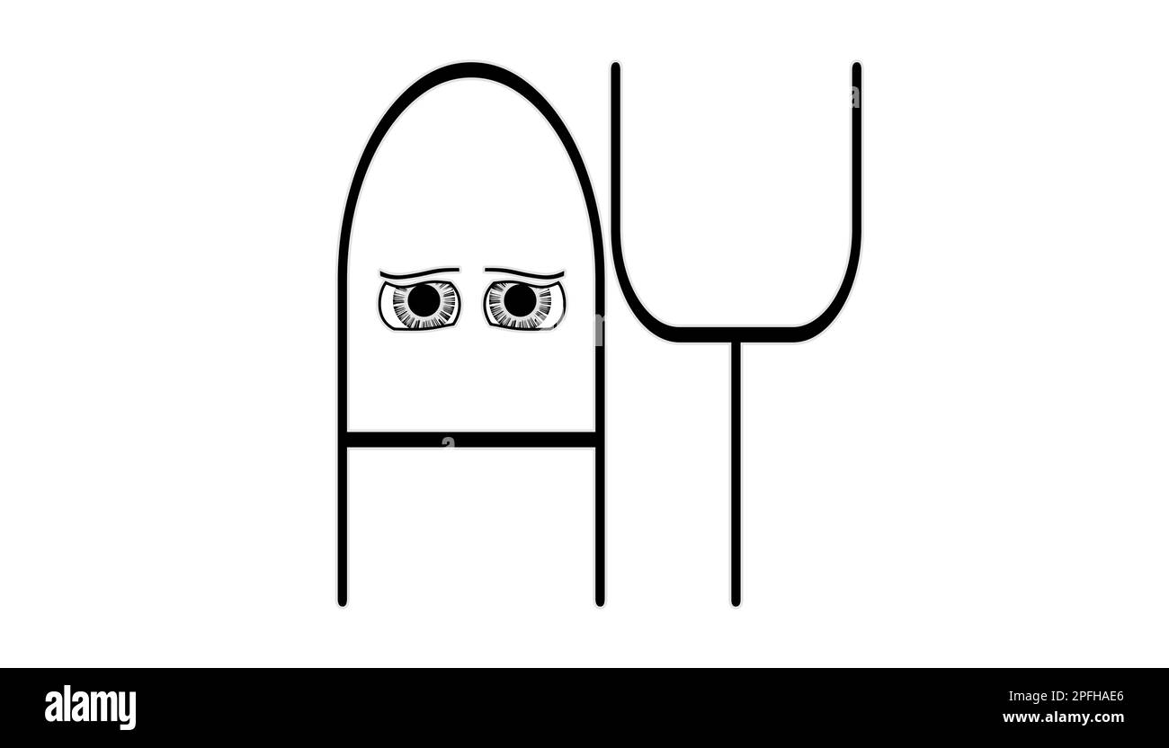 Signature de l'œil de bande dessinée AY Banque D'Images