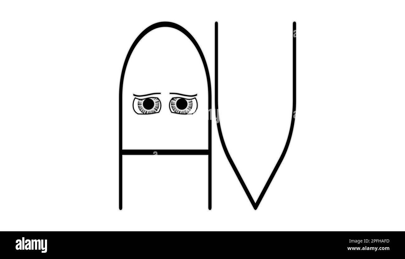 Signature AV dessin animé Banque D'Images