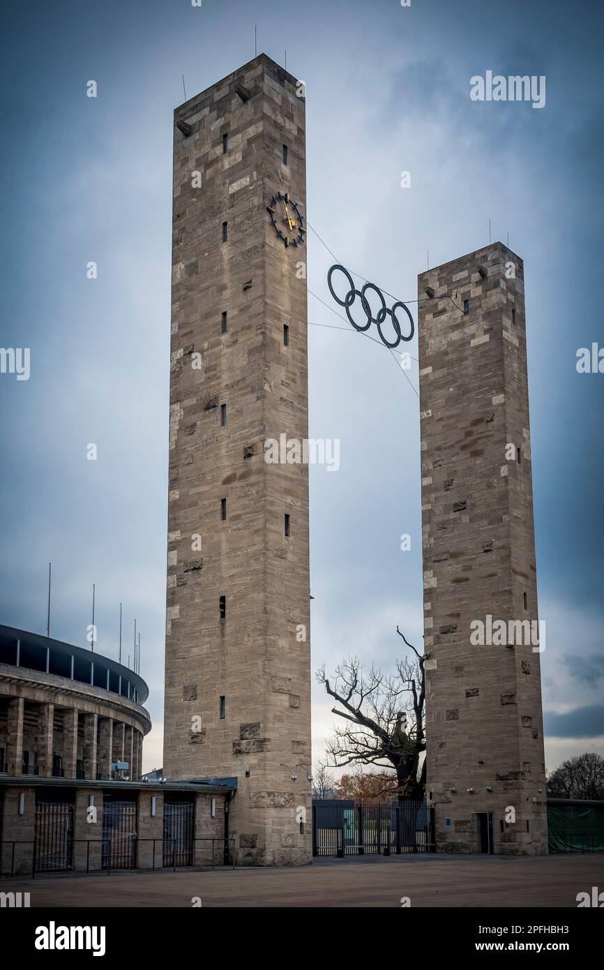 Entrée au stade olympique de Berlin dans la capitale allemande Banque D'Images