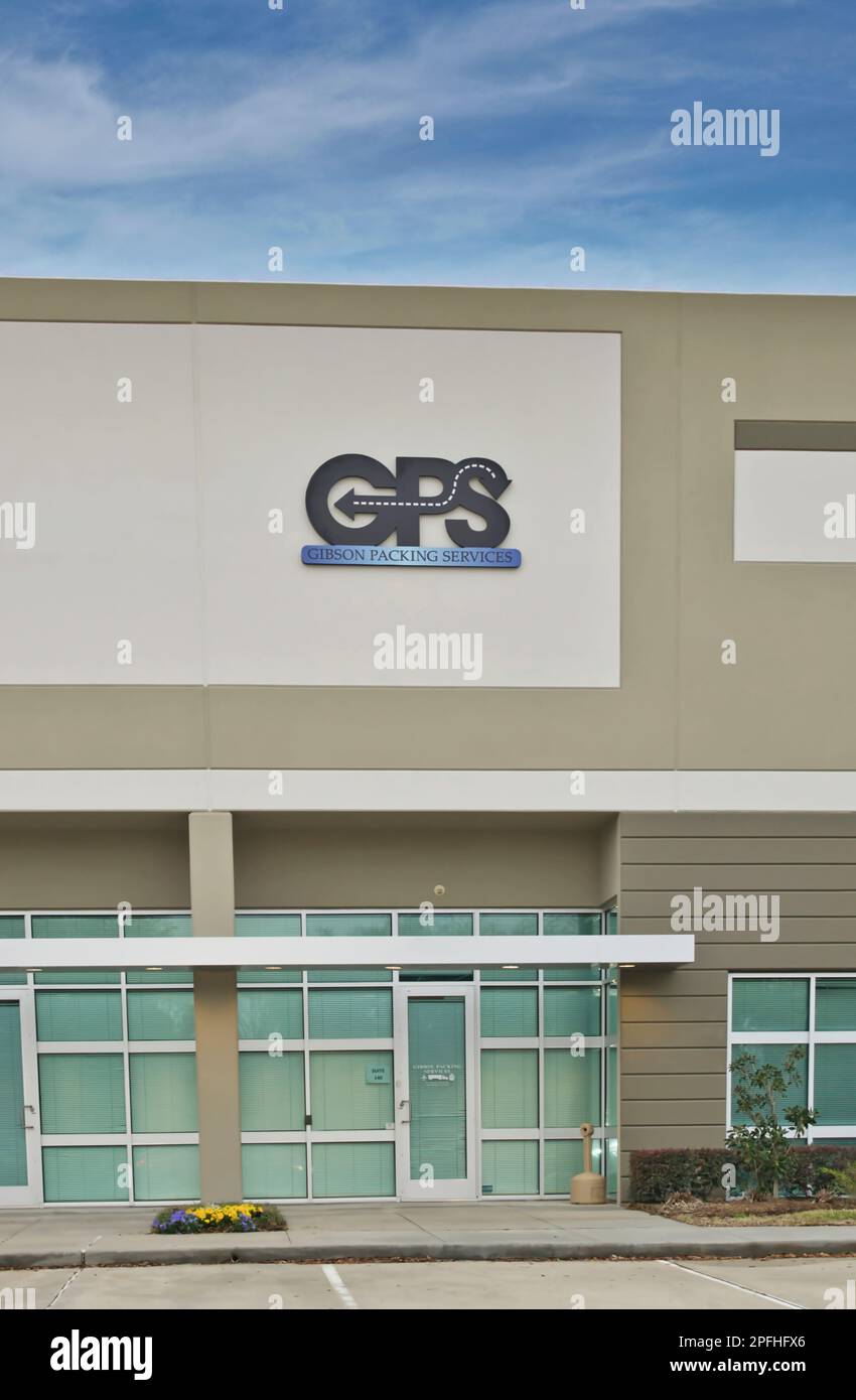 Houston, Texas USA 02-25-2023: GPS Gibson Packing Services extérieur de bureau à Houston, TX. Entreprise d'exportation, de mise en caisse et d'emballage. Banque D'Images Houston, Texas USA 02-25-2023: GPS Gibson Packing Services extérieur de bureau à Houston, TX. Entreprise d'exportation, de mise en caisse et d'emballage. Banque D'Images