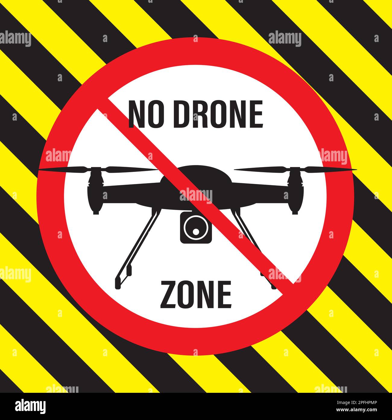 Lancement de Copter interdit - pas de drone d'air autorisé signe, vol de quadricoptère interdit. Silhouette noire de drone dans un cercle rouge. Arrière-plan du modèle. Vecteur Illustration de Vecteur