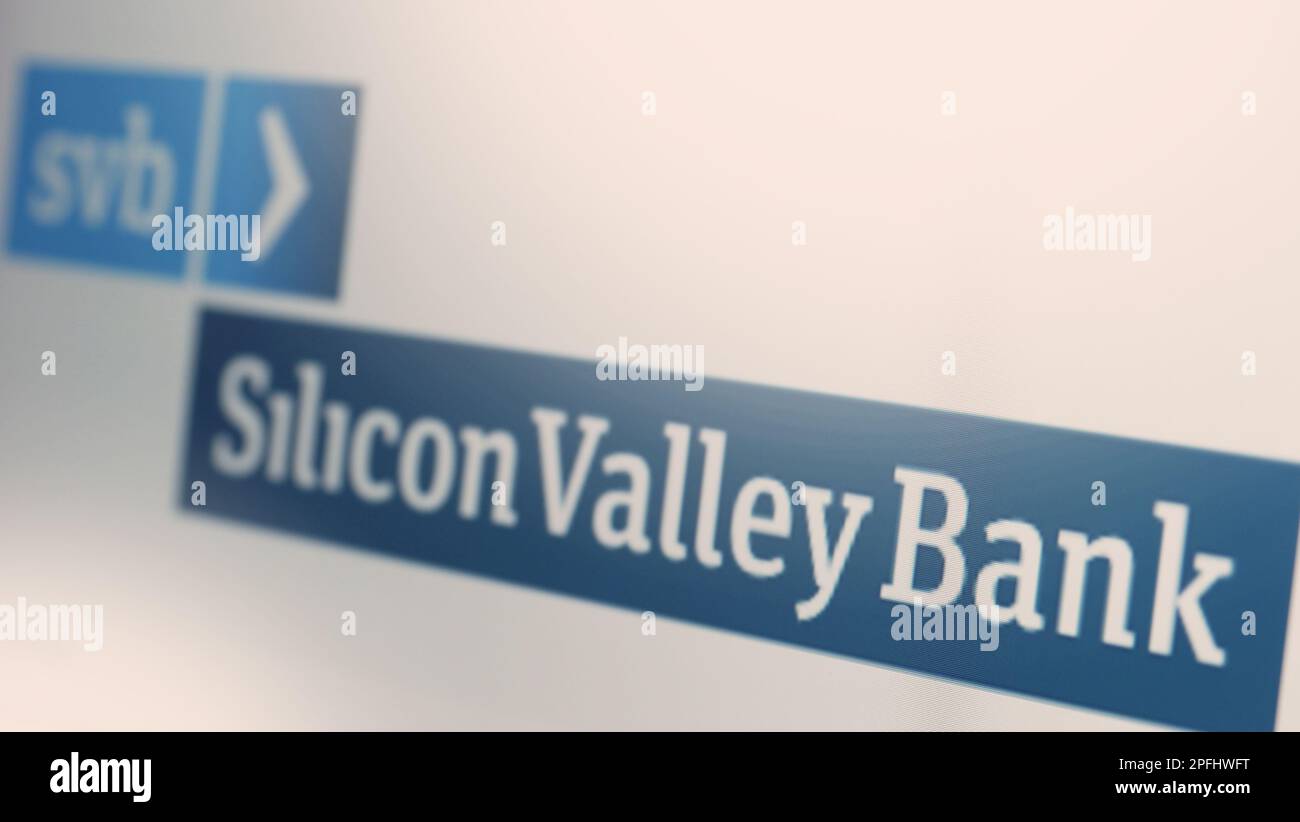 Bangkok Thaïlande. 15 mars 2023. Logo SVB Bank. Logo de la Silicon ...