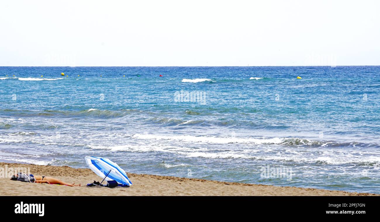 Plage El Prat de Llobregat dans la province de Barcelone, Catalogne, Espagne, Europe Banque D'Images