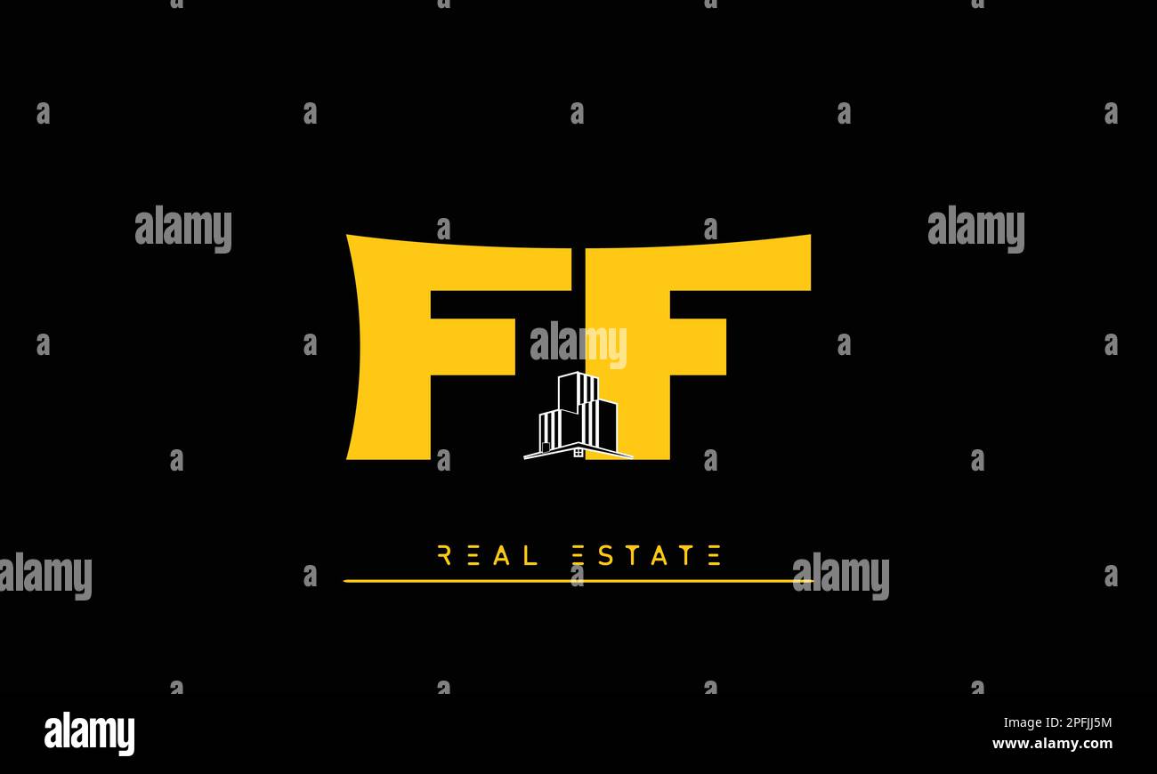 Lettres immobilières initiales Monogram logo FF Illustration de Vecteur