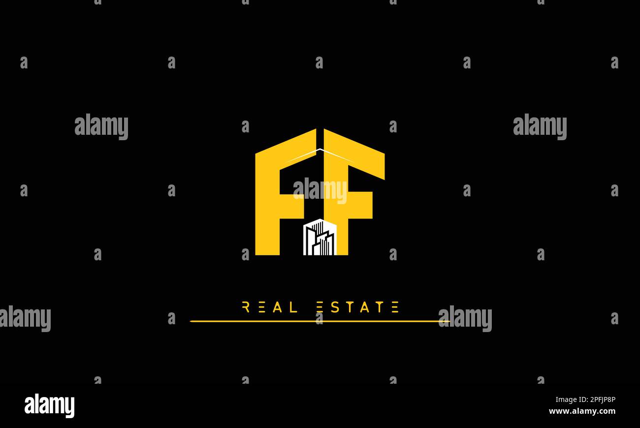 Lettres immobilières initiales Monogram logo FF Illustration de Vecteur