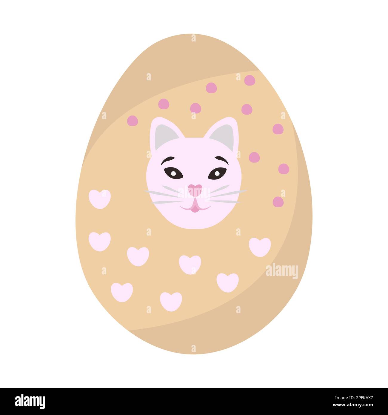 Œuf de Pâques avec un museau de chat, illustration Illustration de Vecteur
