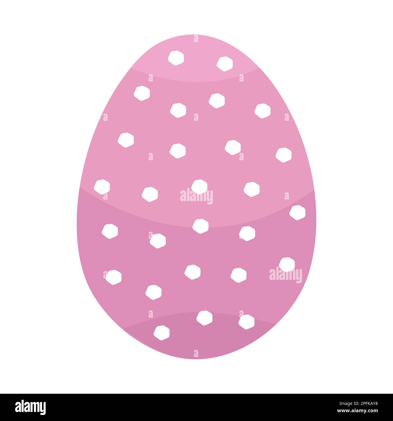 Œuf de Pâques rose avec points blancs, illustration colorée Illustration de Vecteur