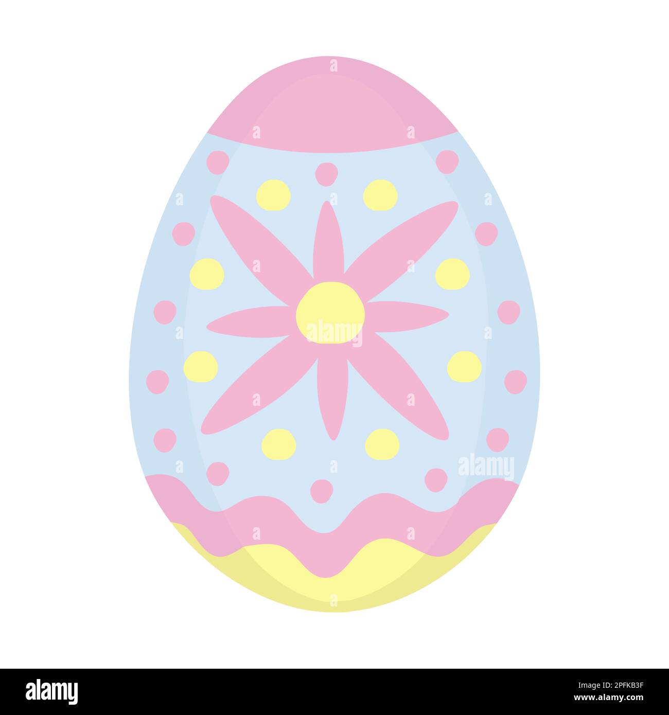 Oeuf de Pâques avec fleur et points, illustration colorée Illustration de Vecteur