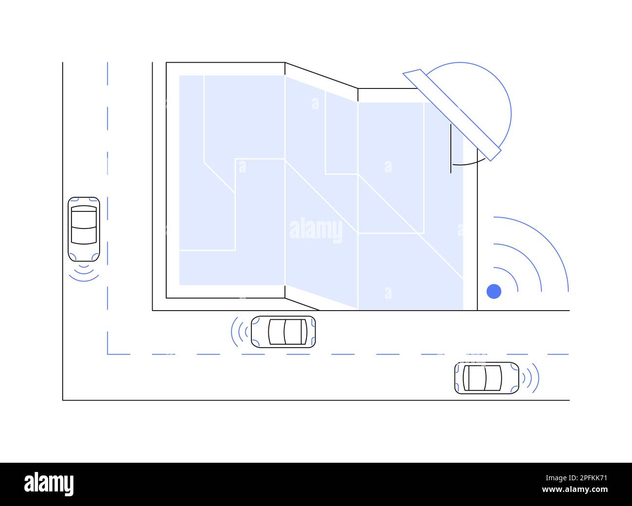 Illustration vectorielle abstraite de la construction de routes intelligentes. Illustration de Vecteur