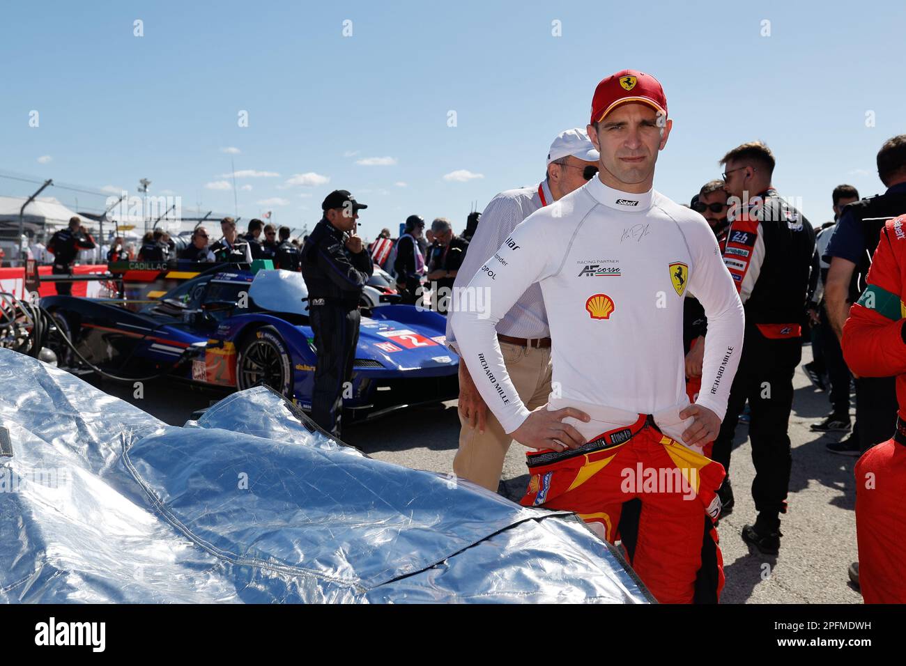 Sebring, Etats Unis. 17th mars 2023. PIER GUIDI Alessandro (ita), Ferrari AF Corse, Ferrari 499P, portrait pendant les 1000 miles de Sebring 2023, 1st tour du Championnat du monde d'endurance FIA 2023, de 15 mars à 17, 2023 sur le circuit international de Sebring à Sebring, Floride, Etats-Unis - photo Frédéric le Floc'h/DPPI crédit : DPPI Media/Alamy Live News Banque D'Images