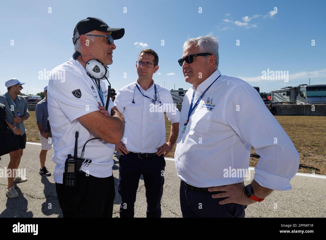 Pierre Alves, directeur de Michelin, FINOT Jean-Marc (FRA), directeur de  Stellantis Motorsport, portrait, pendant les 1000 miles de Sebring 2023,  1st du Championnat mondial d'endurance FIA 2023, de 15 mars à 17,