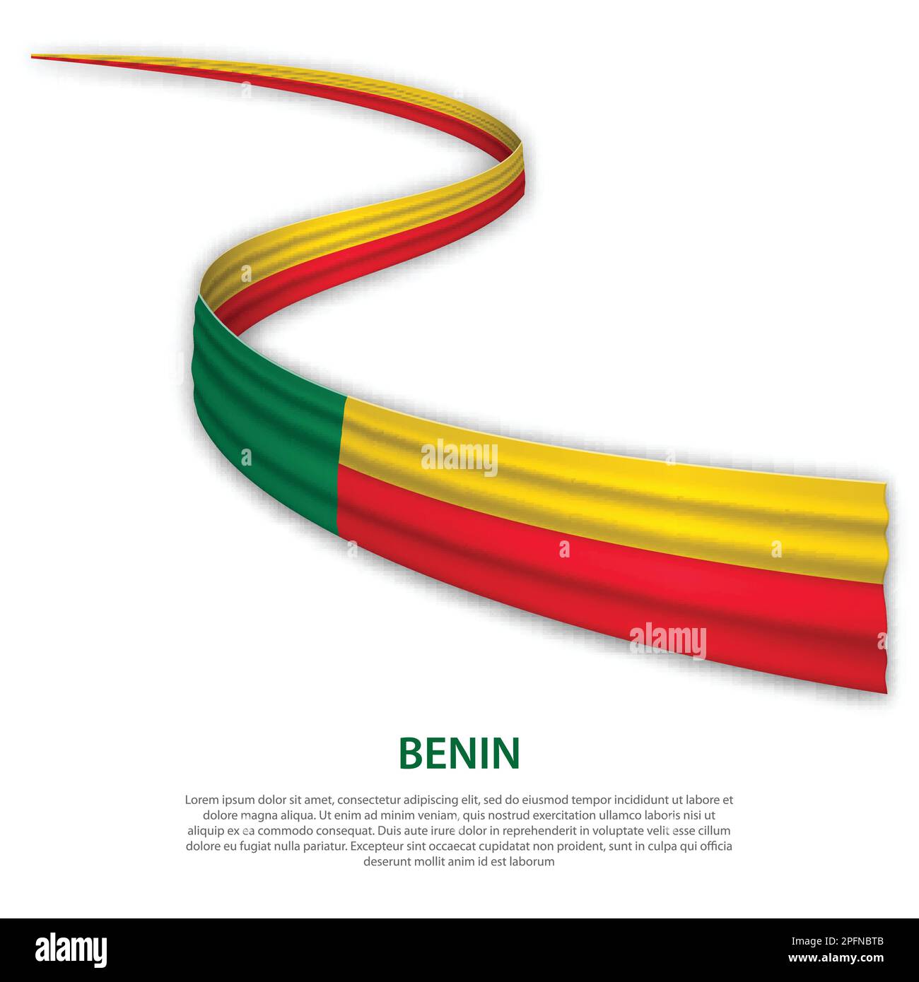 Forme un ruban ou une bannière avec un drapeau du Bénin. Modèle pour la conception de l'affiche de la fête de l'indépendance Illustration de Vecteur Forme un ruban ou une bannière avec un drapeau du Bénin. Modèle pour la conception de l'affiche de la fête de l'indépendance Illustration de Vecteur