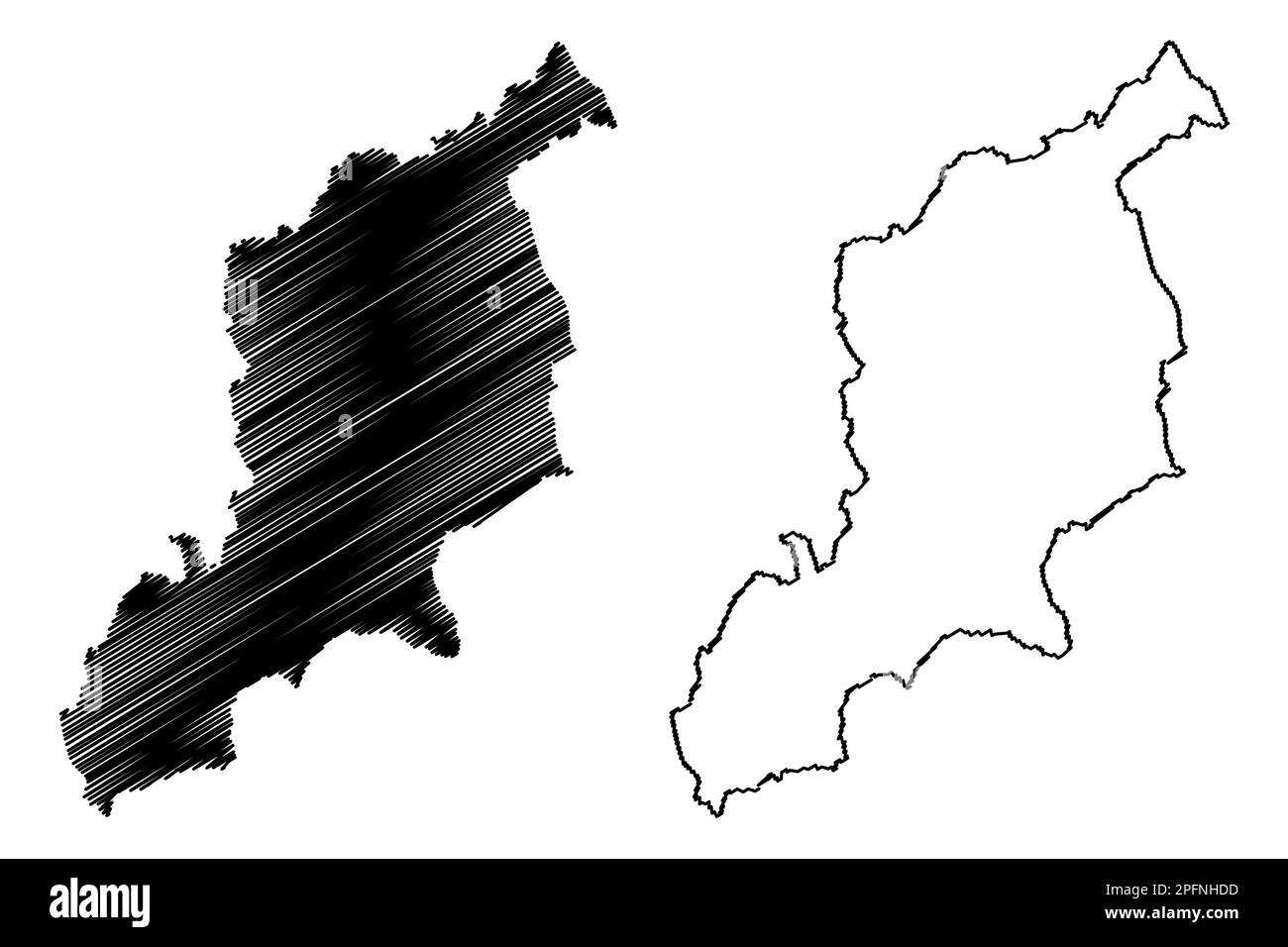Newcastle sous le district non-métropolitain de Lyme, Borough (Royaume-Uni de Grande-Bretagne et d'Irlande du Nord, comté cérémonial Staffordshire ou Staf Illustration de Vecteur