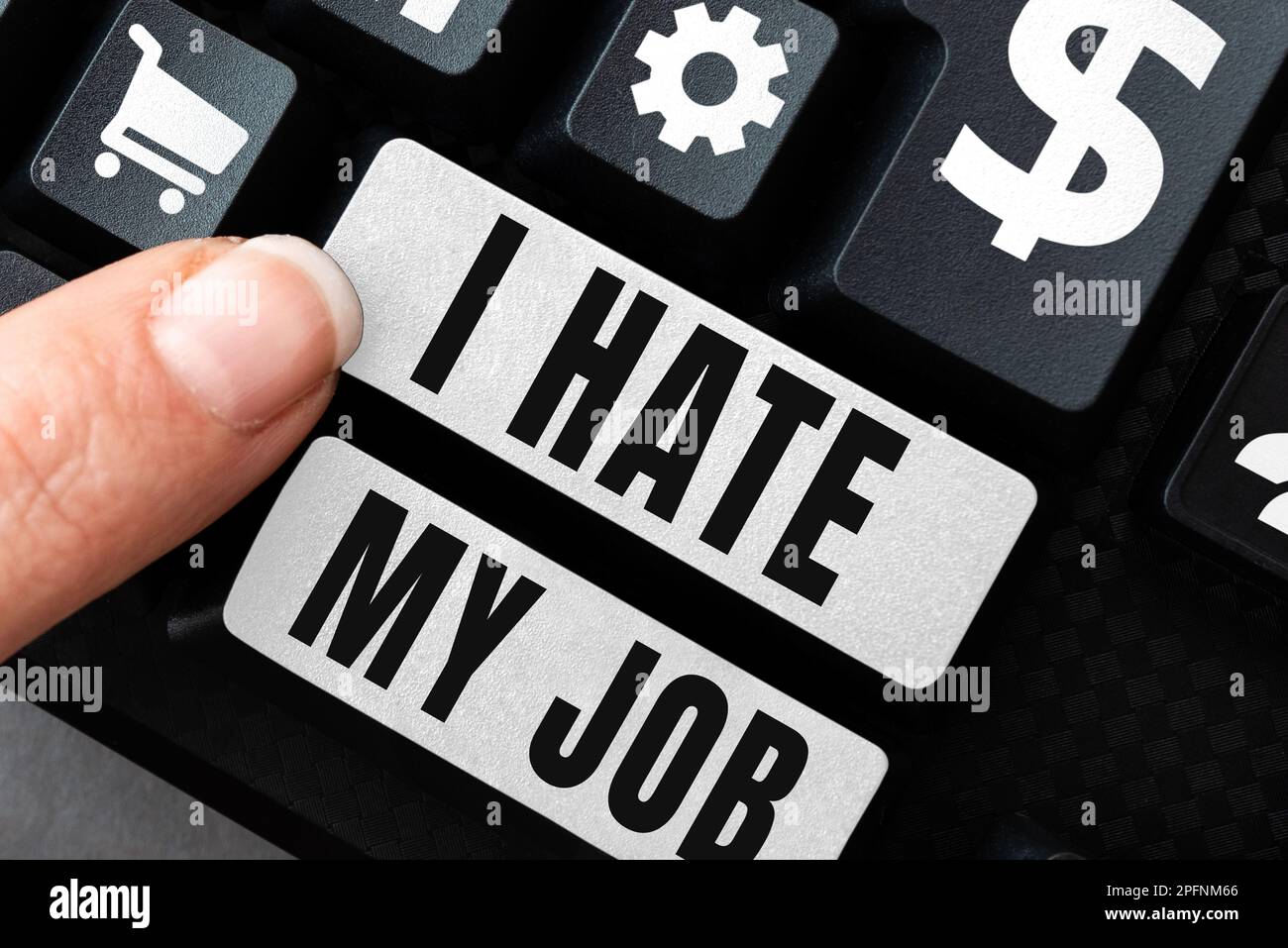 Signe écrit à la main Je déteste mon travail. Vue d