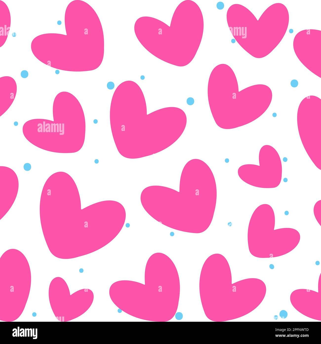 Motif à pois rose et cyan en coeur de Valentin Illustration de Vecteur