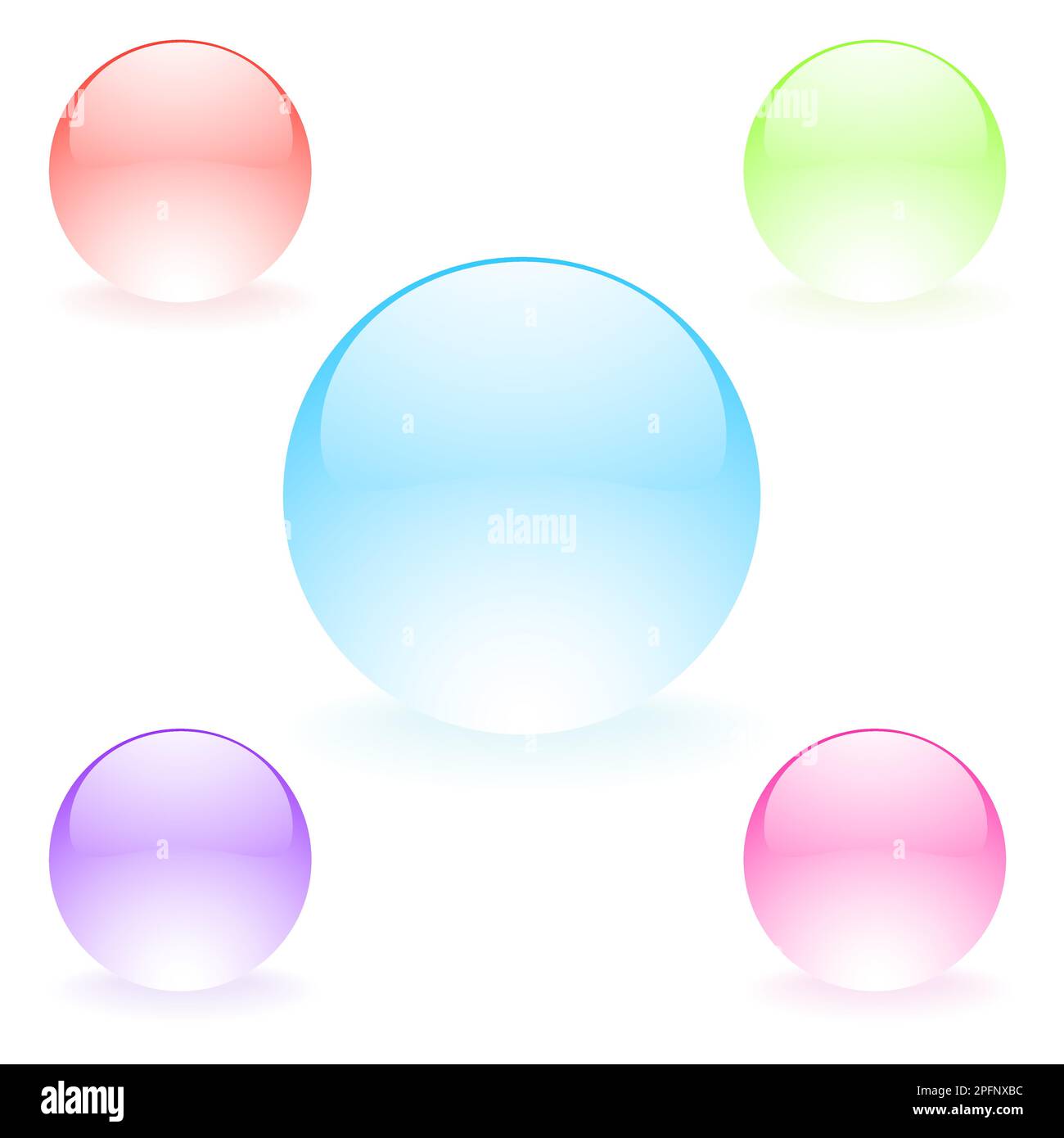 3D boule sphérique Crystal Magic. Orb globes en cristal coloré Illustration de Vecteur