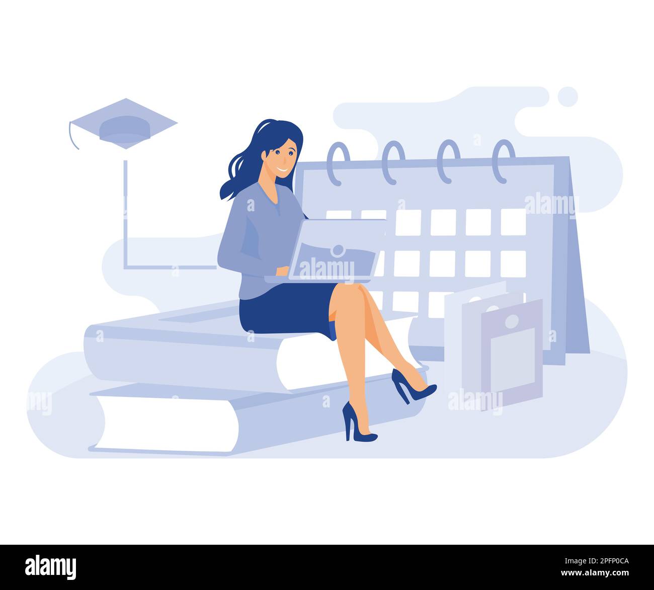 Concept d'apprentissage moderne, apprentissage personnalisé, éducation STEM, illustration moderne à vecteur plat Illustration de Vecteur